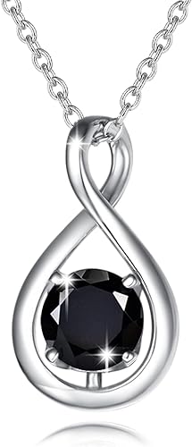 ONE :💎 Birthstone Necklace Gifts For Women, Love Pendant Birthstone Jewelry 16+2 inch Silver Chain