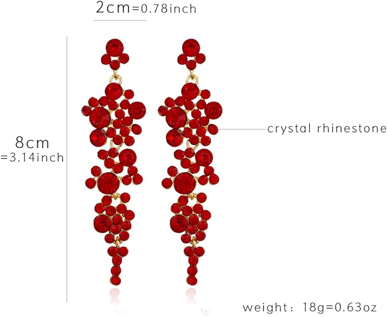 ONE PAIR: Crystal Multi Gold/Silver Rhinestone Chandelier Wedding Bridal Dangle Earrings