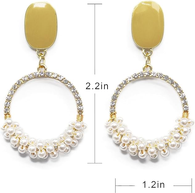 ONE PAIR:   Crystal Multi Gold/Silver  Dangle Earrings