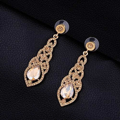 ONE PAIR: Crystal Multi Gold/Silver Rhinestone Chandelier Wedding Bridal Dangle Earrings