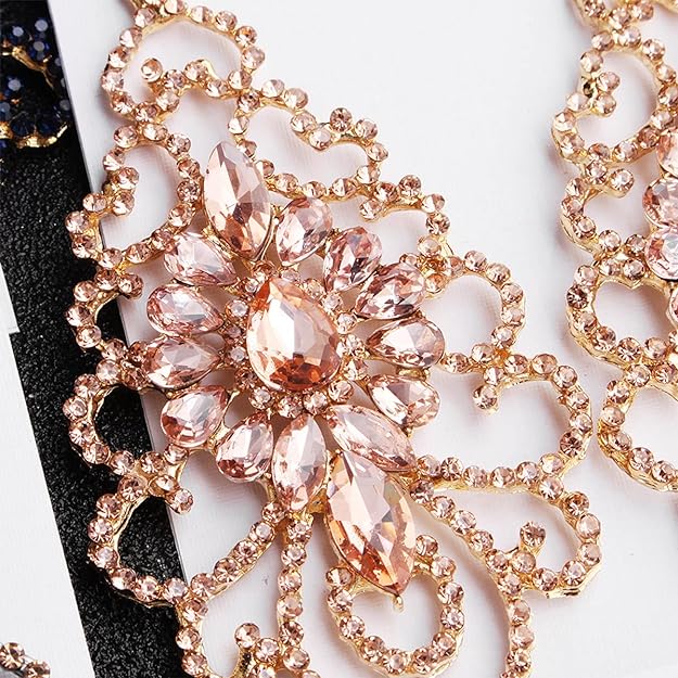 ONE PAIR: Crystal Multi Gold/Silver Rhinestone Chandelier Wedding Bridal Dangle Earrings