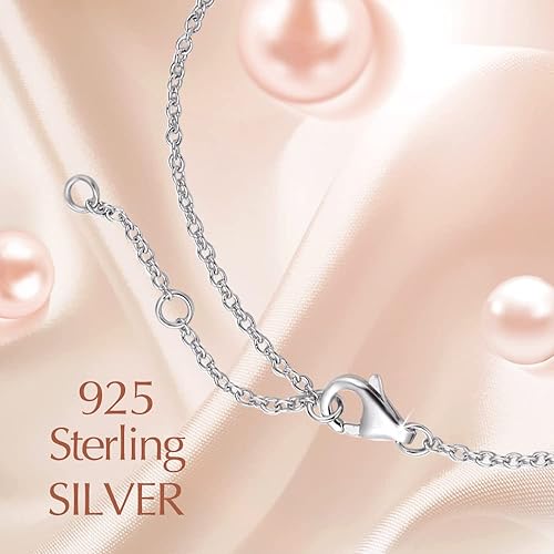 ONE: Birthstone Necklace Gifts For Women, Love Pendant Birthstone Jewelry 16+2 inch Silver Chain JUNE PEARL