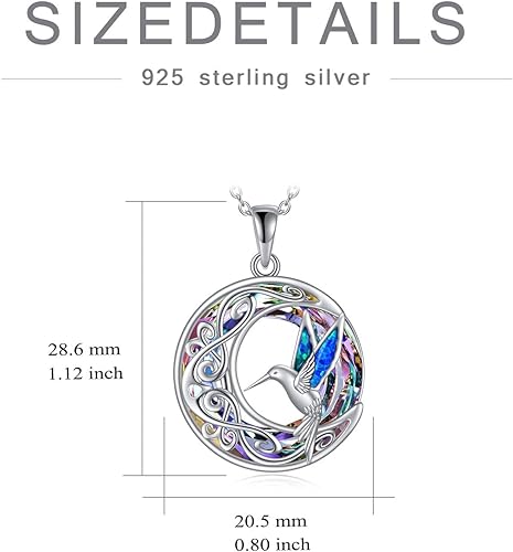 ONE :💎Hummingbirds Crated Opal Pendant Necklace Fine Jewelry 💎