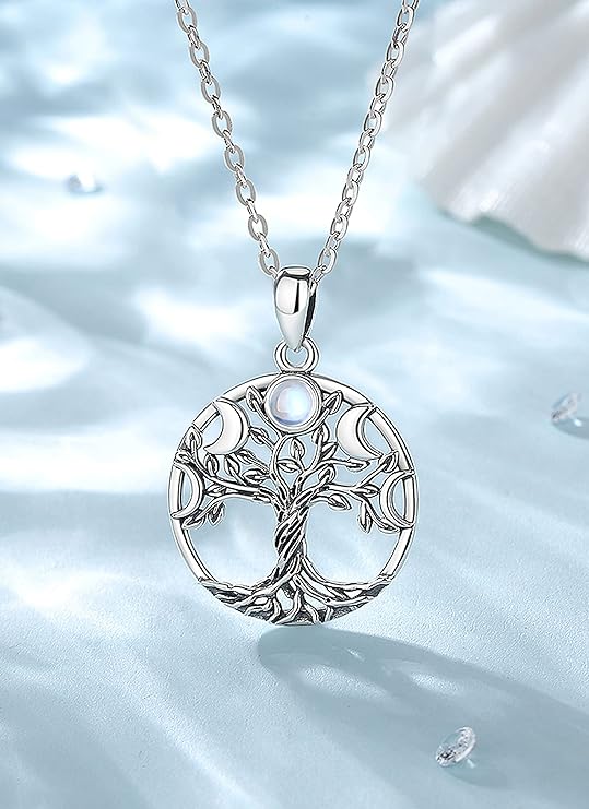 ONE :💎The Triple Moon Goddess Symbol Pendant Necklace Fine Jewelry 💎