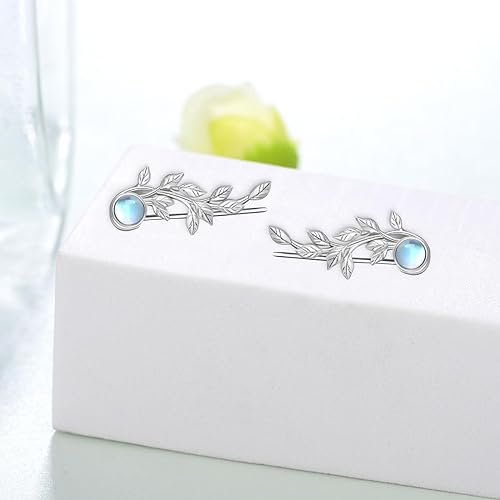 ONE:  Exquisite ear climber  Color: MOONSTONE  Dangle Earrings 925 Sterling Silver