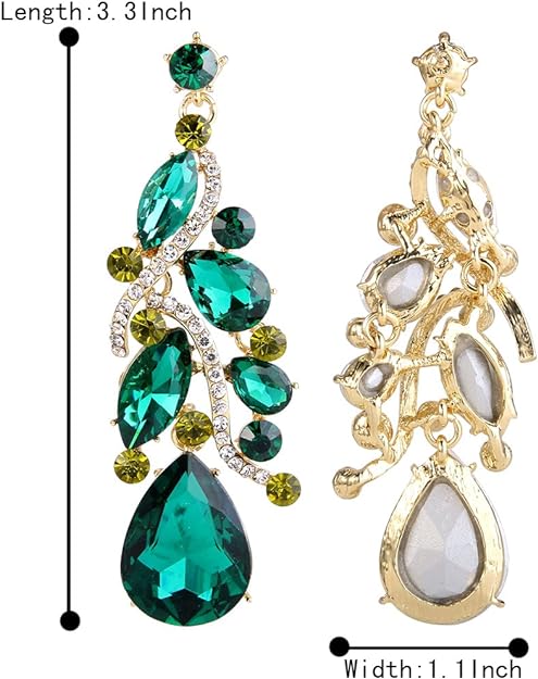 ONE PAIR: Crystal Multi Teardrop Cluster Chandelier Dangle Earrings