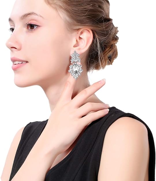 ONE PAIR: Crystal Multi Gold/Silver Rhinestone Chandelier Wedding Bridal Dangle Earrings