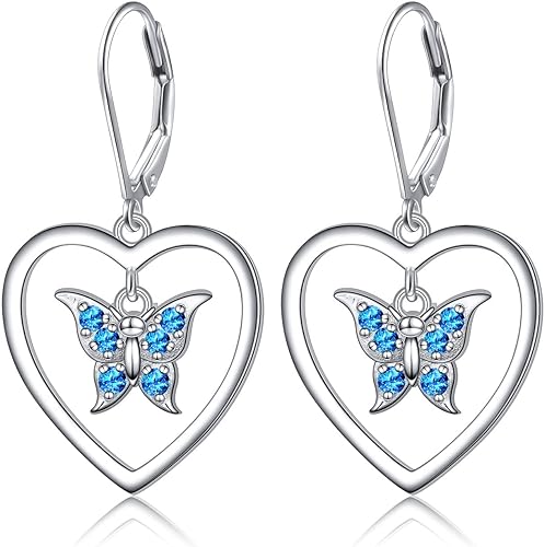 ONE: Style: Butterfly Heart Earrings 925 Sterling Silver