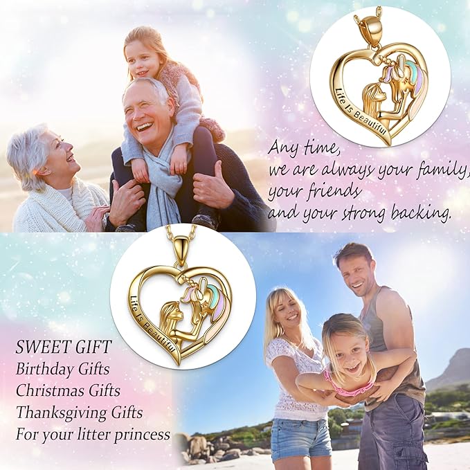 ONE :💎 Pendant Necklace Unicorn is a magical symbol in every girl’s heart Yellow Gold💎