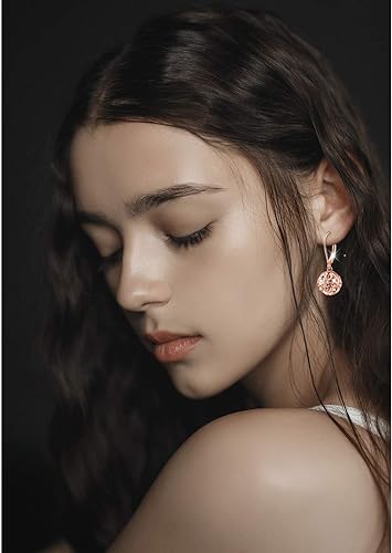 ONE:  Style: HEART DROP ROSE GOLD Dangle Earrings 925 Sterling Silver