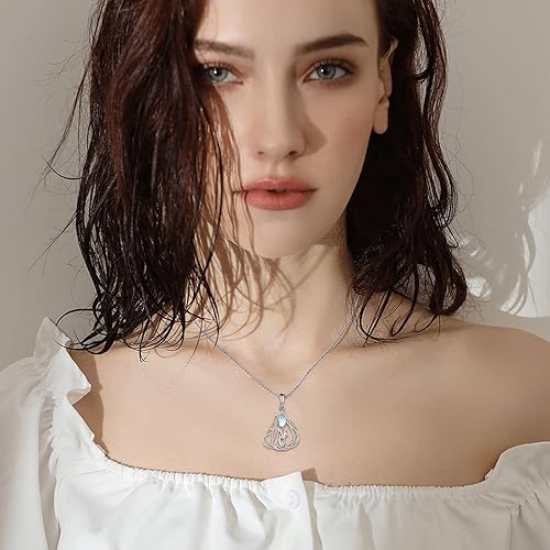 ONE :💎Fox Moonstone Pendant Necklace Fine Jewelry 💎