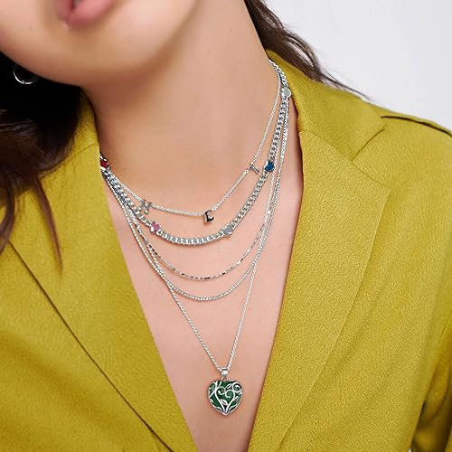 ONE: 💓August-Nature Aventurine Heart Crystal Necklace 925 Sterling Silver