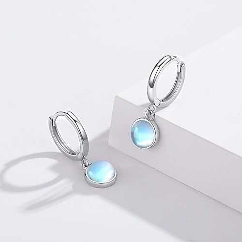 ONE: Exquisite Color: MOONSTONE Dangle Earrings 925 Sterling Silver