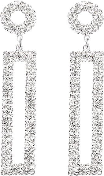 ONE PAIR: Crystal Multi Gold/Silver Rhinestone Chandelier Wedding Bridal Dangle Earrings