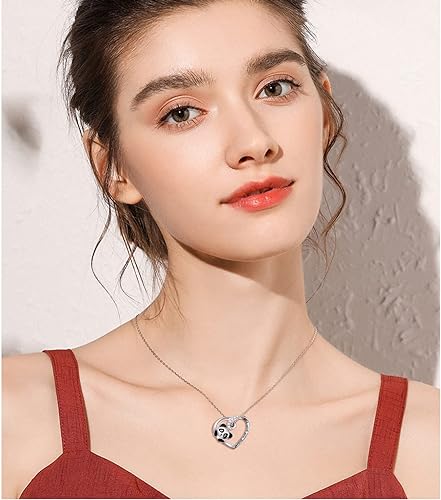 ONE: Love Heart Pendant Necklace Style: Panda-I Love You Forever