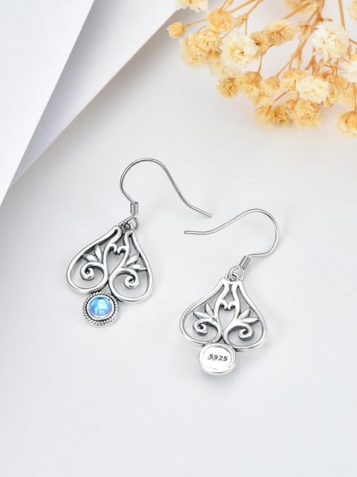 ONE:  Butterfly Earrings Color: Moonstone Dangle Earrings 925 Sterling Silver