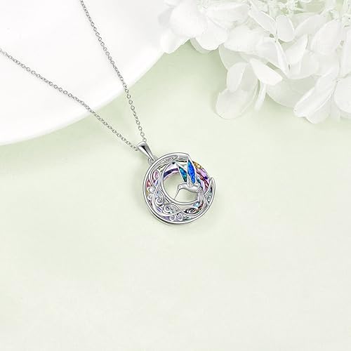 ONE :💎Hummingbirds Crated Opal Pendant Necklace Fine Jewelry 💎