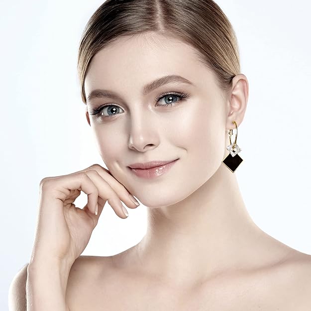 ONE PAIR: Crystal Multi Gold/Silver  Dangle Earrings  Statement Jewelry