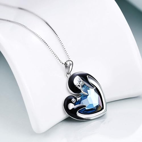 ONE :💎Style: 1-Blue crystal Penguins Pendant Necklace Fine Jewelry 💎