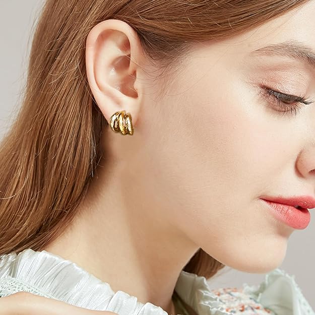 ONE PAIR:   Crystal Stud Multi Gold/Silver  Dangle Earrings