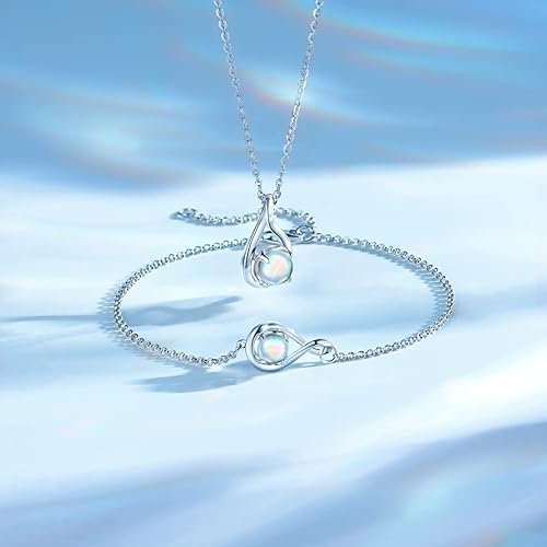 ONE: Birthstone Necklace Gifts For Women, Love Pendant Birthstone Jewelry 16+2 inch Silver Chain JUNE