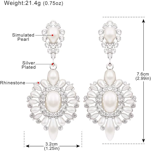 ONE PAIR: Crystal Multi Gold/Silver Rhinestone Chandelier Wedding Bridal Dangle Earrings