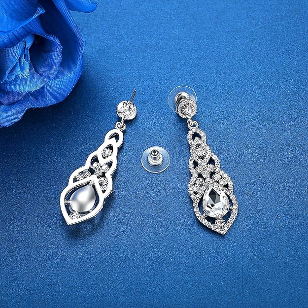 ONE PAIR: Rhinestone Crystal Flower Stud Earrings for Women