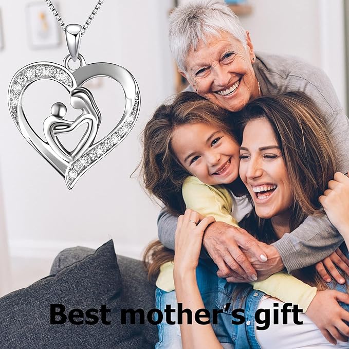 ONE:  Love Heart Pendant Necklace Style: Mother's Love