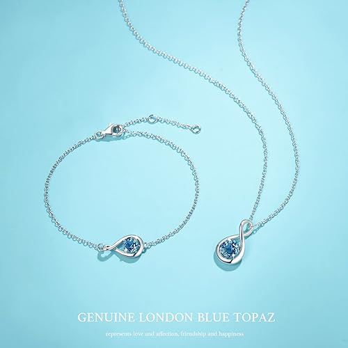 ONE: Birthstone Necklace Gifts For Women, Love Pendant Birthstone Jewelry 16+2 inch Silver Chain NOV/DEC