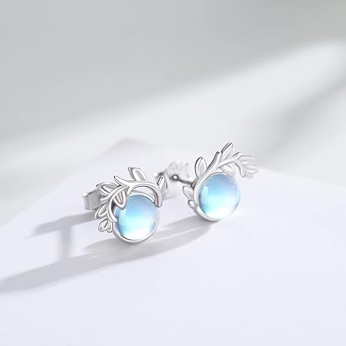 ONE:  Exquisite  STUD Color: MOONSTONE  Earrings 925 Sterling Silver