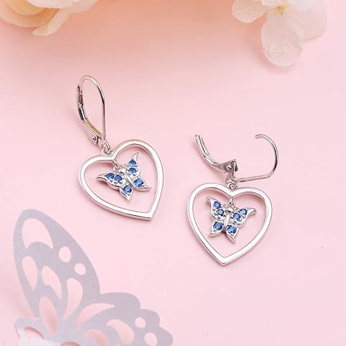 ONE: Style: Butterfly Heart Earrings 925 Sterling Silver