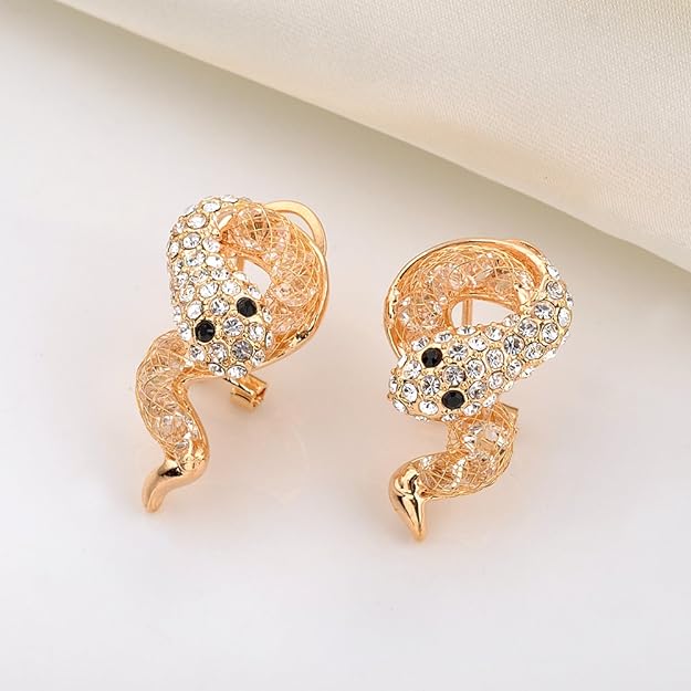 ONE PAIR:   Crystal Stud Multi Gold/Silver  Dangle Earrings