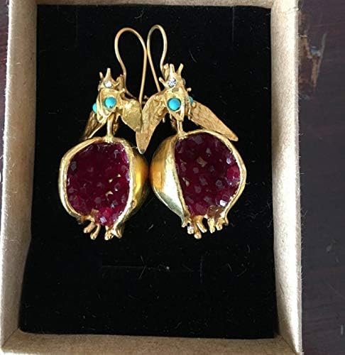 ONE:  Package:1 Pair Earring and 1 Piece Necklace The Pomegranate Jewelry set.