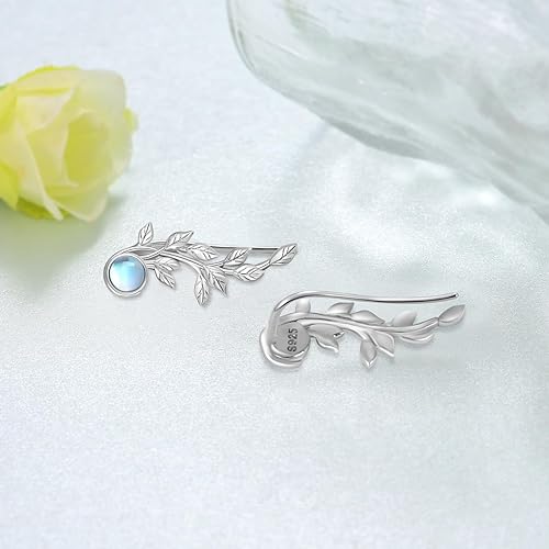 ONE:  Exquisite ear climber  Color: MOONSTONE  Dangle Earrings 925 Sterling Silver