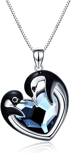 ONE :💎Style: 1-Blue crystal Penguins Pendant Necklace Fine Jewelry 💎