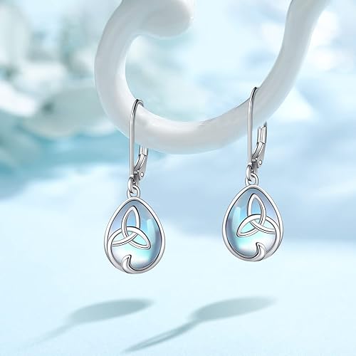 ONE:  Exquisite Earrings Color: Moonstone Dangle Earrings 925 Sterling Silver