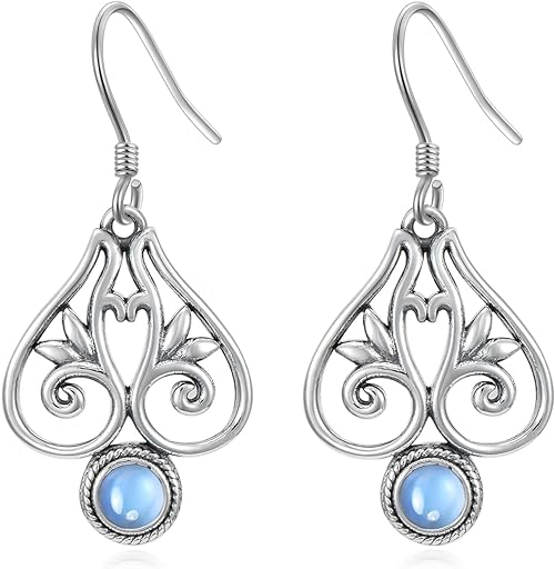 ONE:  Butterfly Earrings Color: Moonstone Dangle Earrings 925 Sterling Silver