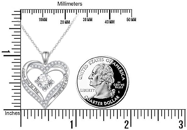ONE: Love Heart Pendant Necklace Style: Heart-I love you to the moon and back