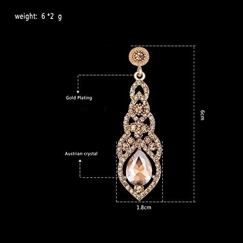 ONE PAIR: Crystal Multi Gold/Silver Rhinestone Chandelier Wedding Bridal Dangle Earrings