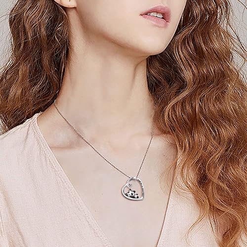 ONE: Love Heart Pendant Necklace Style: Panda-Keep me in your heart