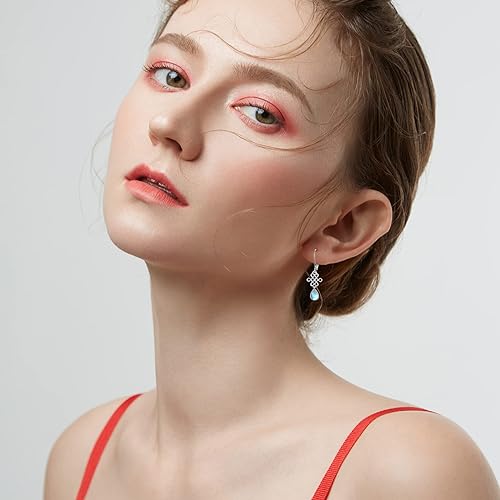 ONE:  Exquisite TEAR DROP Color: MOONSTONE Dangle Earrings 925 Sterling Silver