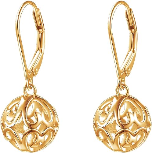 ONE:  Style: HEART DROP YELLOW GOLD Dangle Earrings 925 Sterling Silver