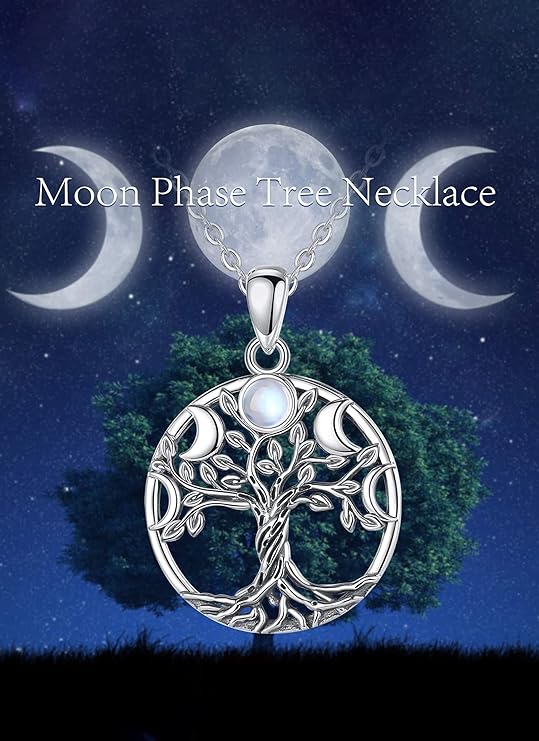 ONE :💎The Triple Moon Goddess Symbol Pendant Necklace Fine Jewelry 💎