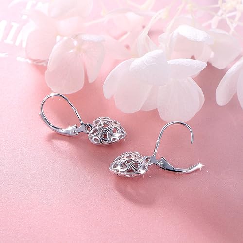 ONE:  Style: HEART DROP Dangle Earrings 925 Sterling Silver