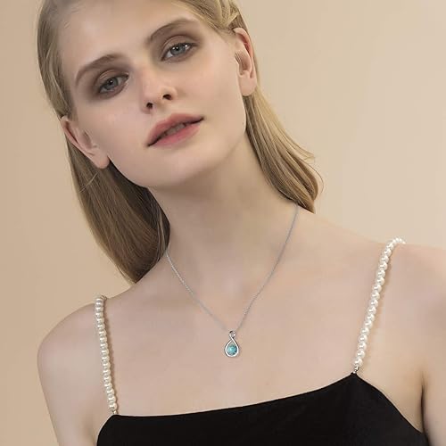ONE: Birthstone Necklace Gifts For Women, Love Pendant Birthstone Jewelry 16+2 inch Silver Chain