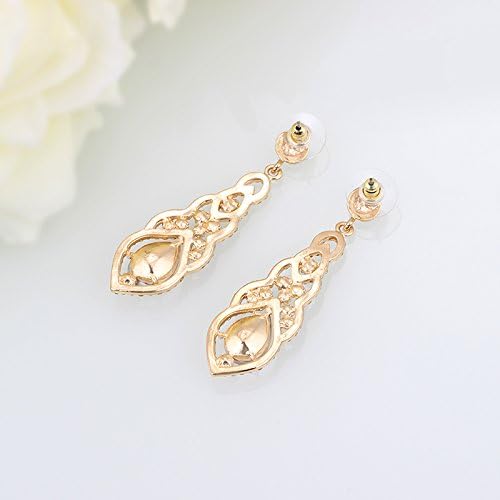 ONE PAIR: Crystal Multi Gold/Silver Rhinestone Chandelier Wedding Bridal Dangle Earrings