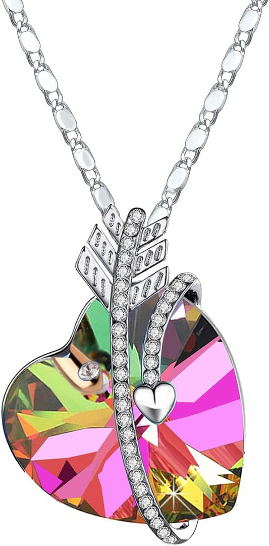 ONE :💎Elegant Silver Purple Heart Pendant Necklace was made of blue crystal, which sparkles all the time