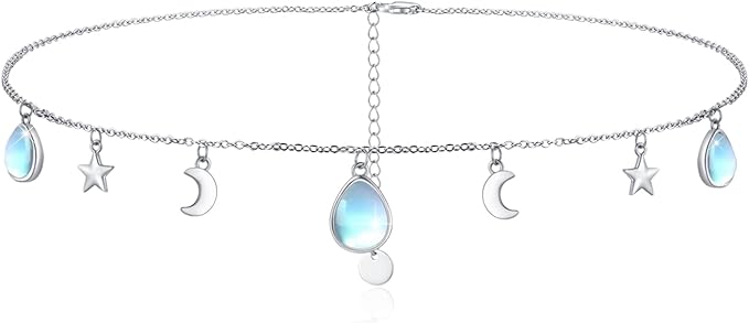 ONE :💎 Moon Star Choker Pendant Necklace 💎 925 Sterling Silver