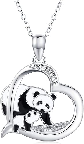ONE: Love Heart Pendant Necklace Style: Mama Panda Bear