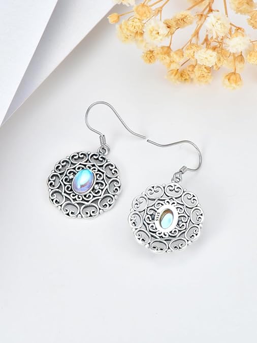 ONE:  LOVE DROP Earrings Color: Moonstone Dangle Earrings 925 Sterling Silver